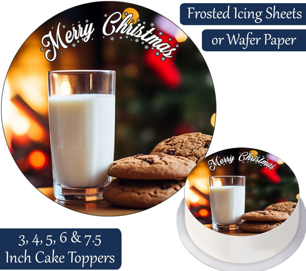 Christmas Milk and Cookies Personalised Cake Topper