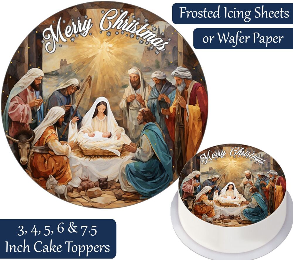 Christmas Nativity Baby Jesus Personalised Cake Topper