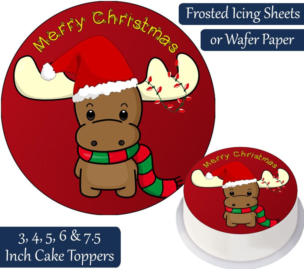 Christmas Reindeer Personalised Cake Topper