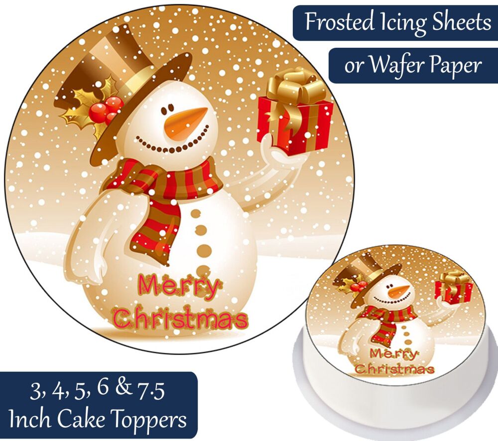 Christmas Snowman Personalised Cake Topper