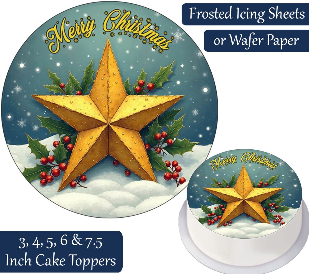 Christmas Star Personalised Cake Topper