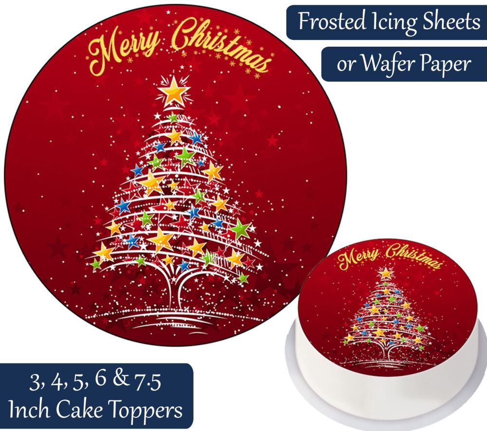 Christmas Star Tree Personalised Cake Topper