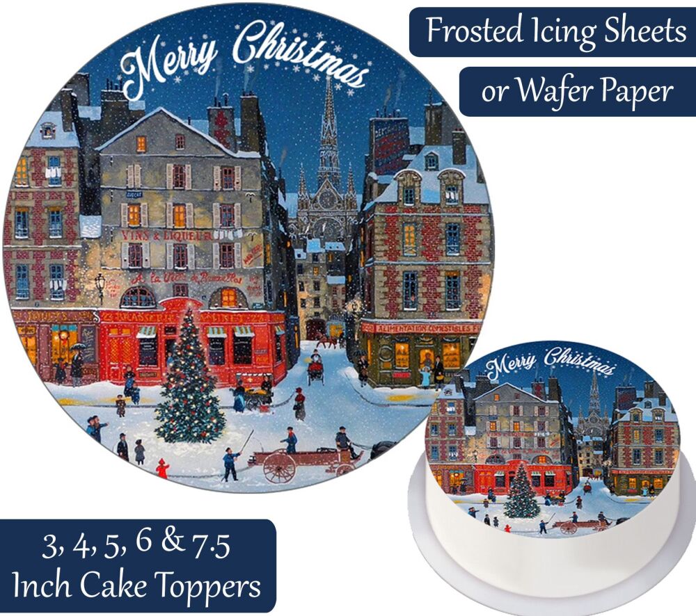 Christmas Vintage High Street Personalised Cake Topper