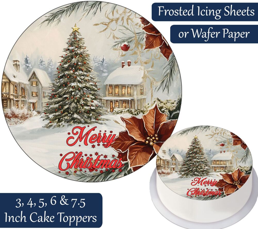 Christmas Vintage Tree Personalised Cake Topper