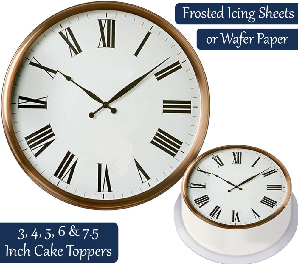 Clock Face - Roman Numerals Personalised Cake Topper