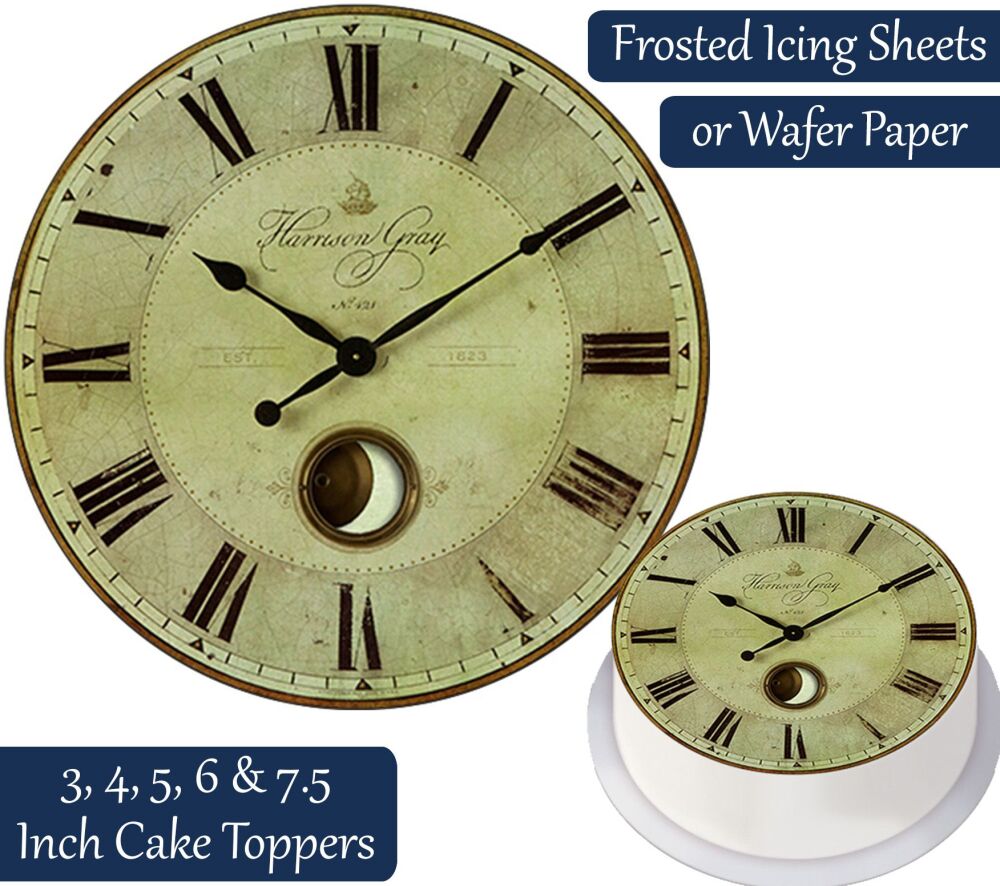 Clock Face - Vintage Personalised Cake Topper