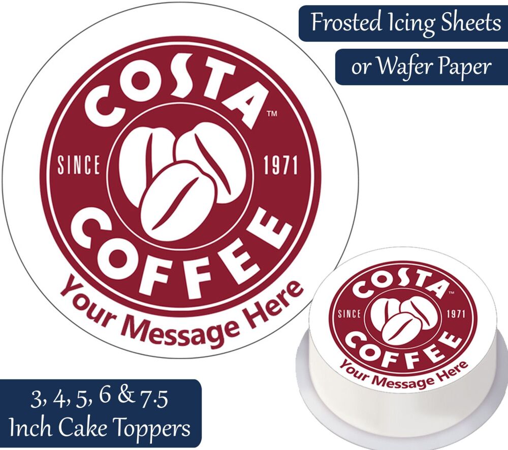 Costa Coffee Logo Personalised Cake Topper