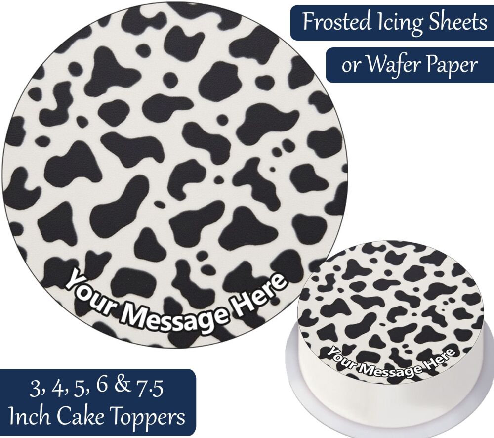 Cow Print Personalised Cake Topper