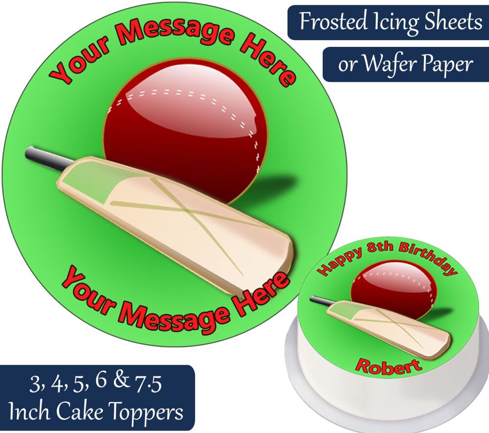 Cricket Personalised Cake Topper
