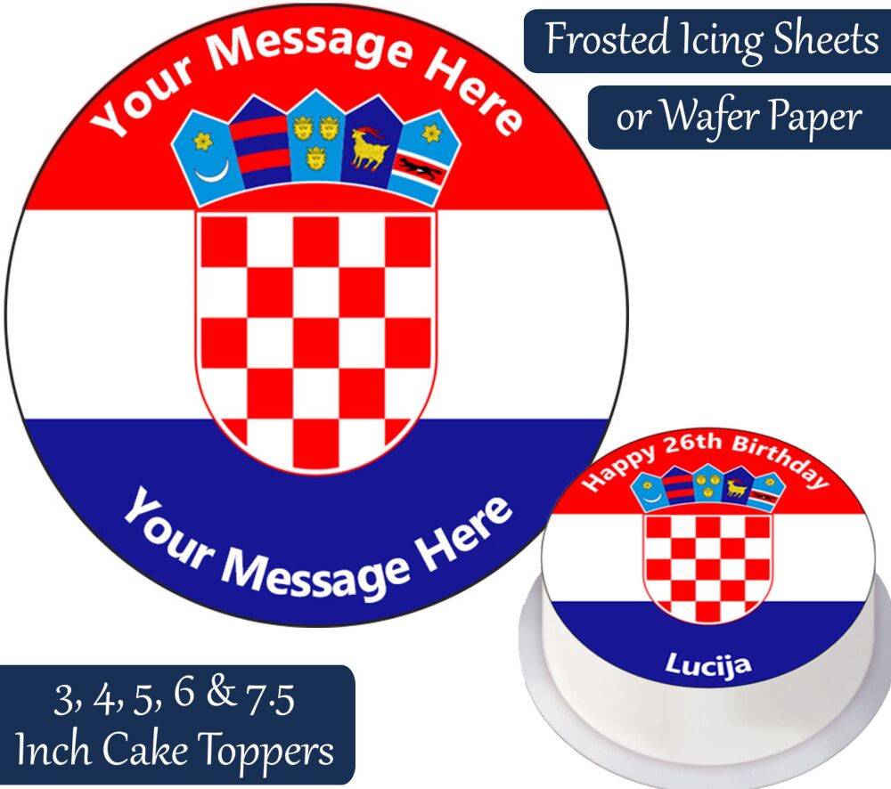 Croatia Flag Personalised Cake Topper