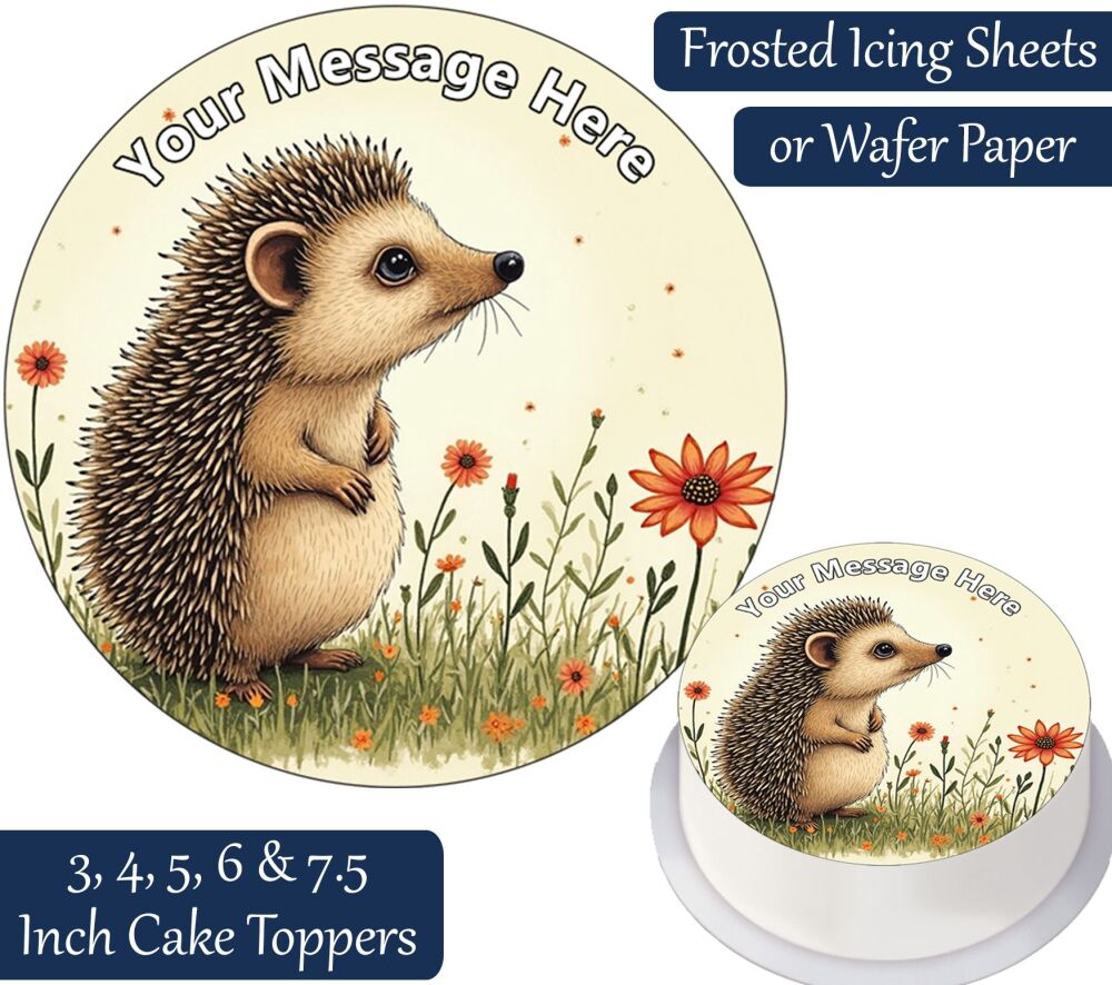 Cute Hedgehog Personalised Cake Topper