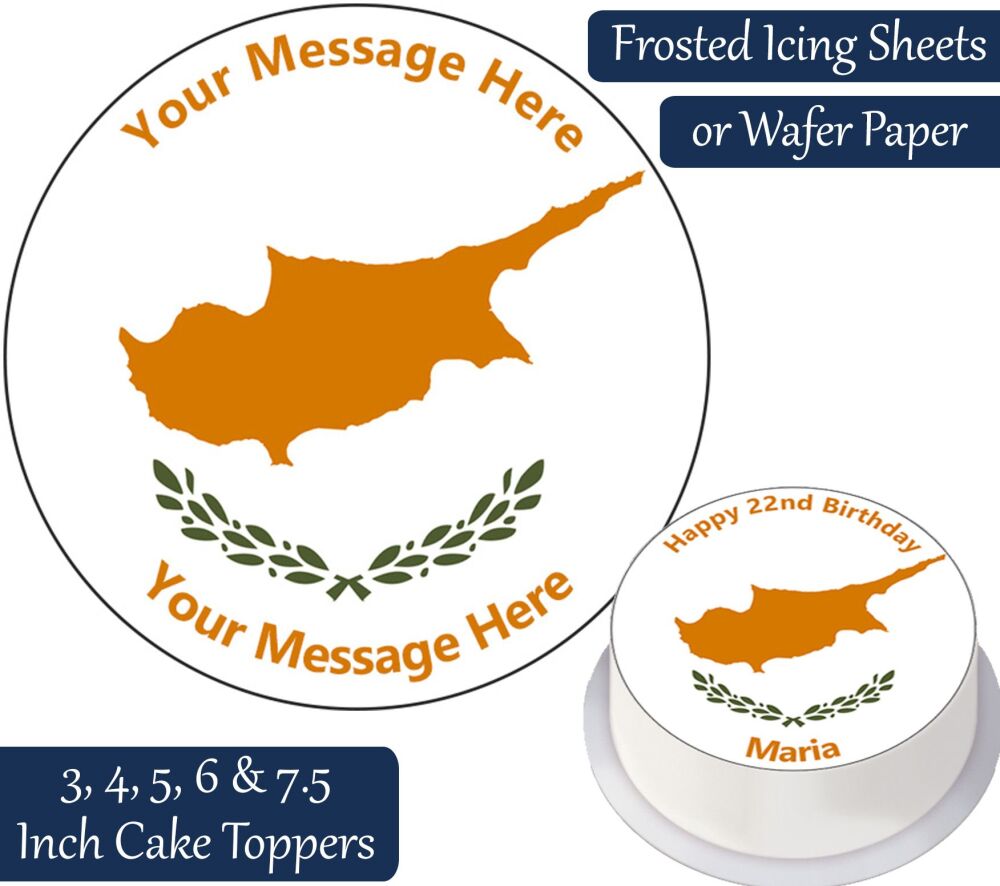 Cyprus Flag Personalised Cake Topper