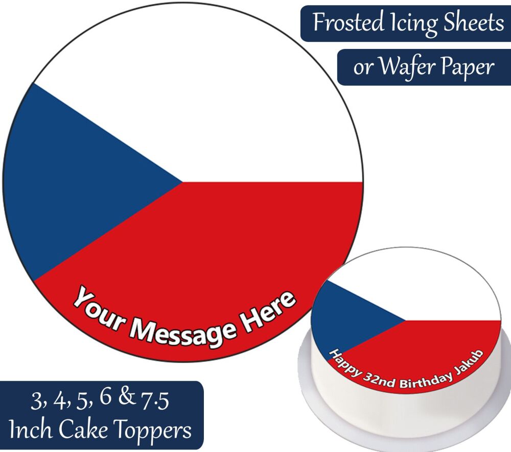 Czech Republic Flag Personalised Cake Topper