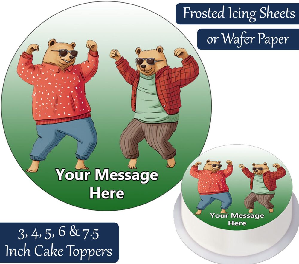 Dancing Bears Personalised Cake Topper