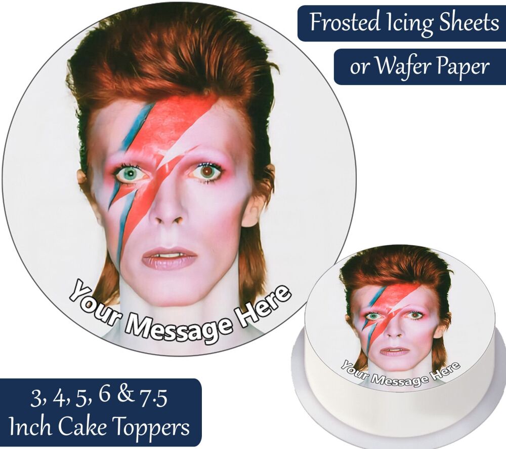 David Bowie Ziggy Stardust Personalised Cake Topper
