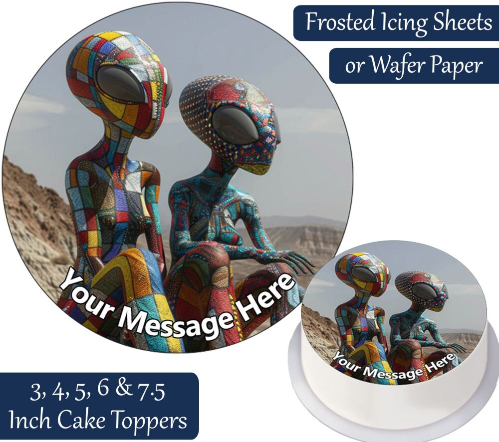 Desert Aliens Personalised Cake Topper