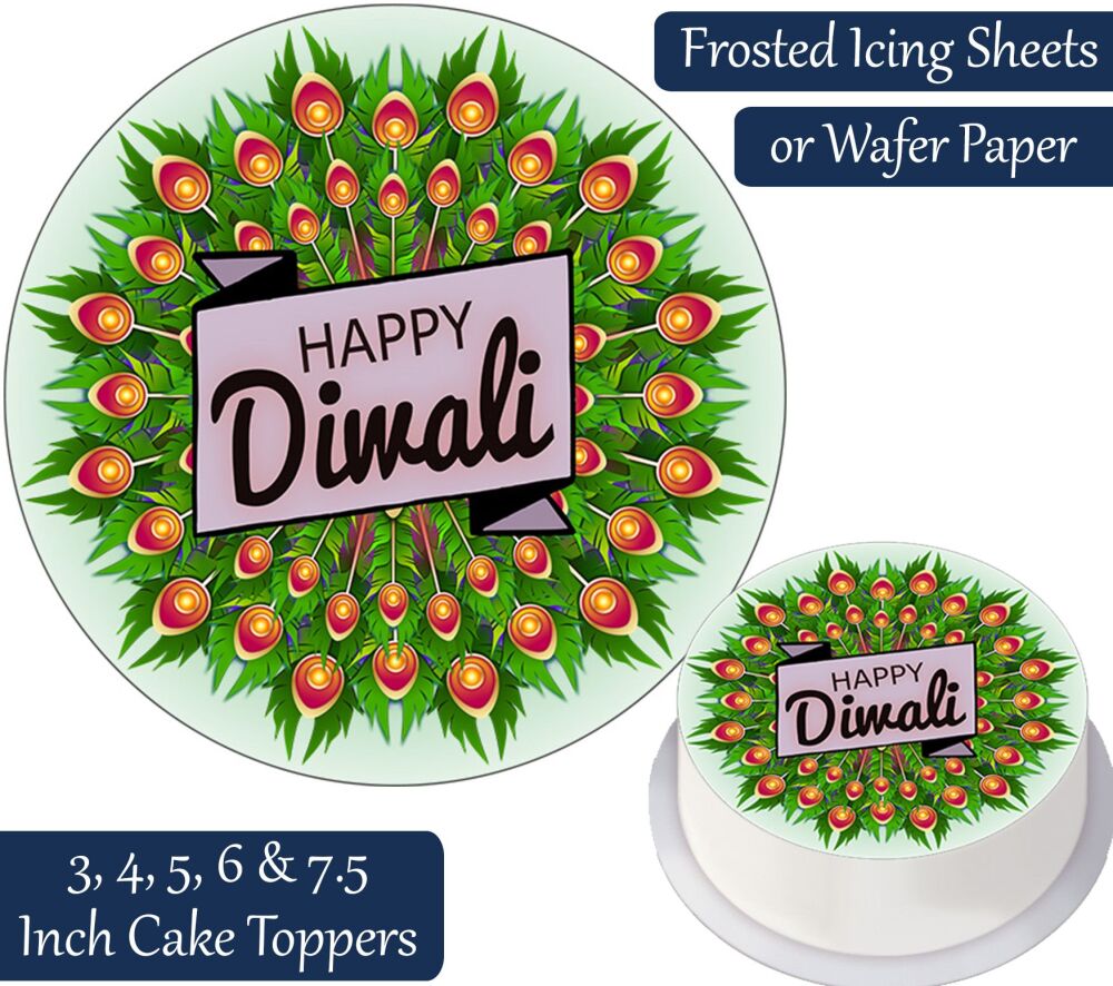 Diwali Wreath Personalised Cake Topper