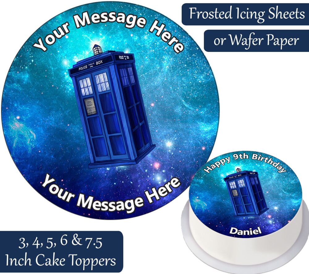 Doctor Who Tardis Personalised Cake Topper