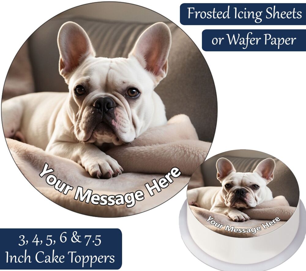 Dog French Bulldog Personalised Cake Topper