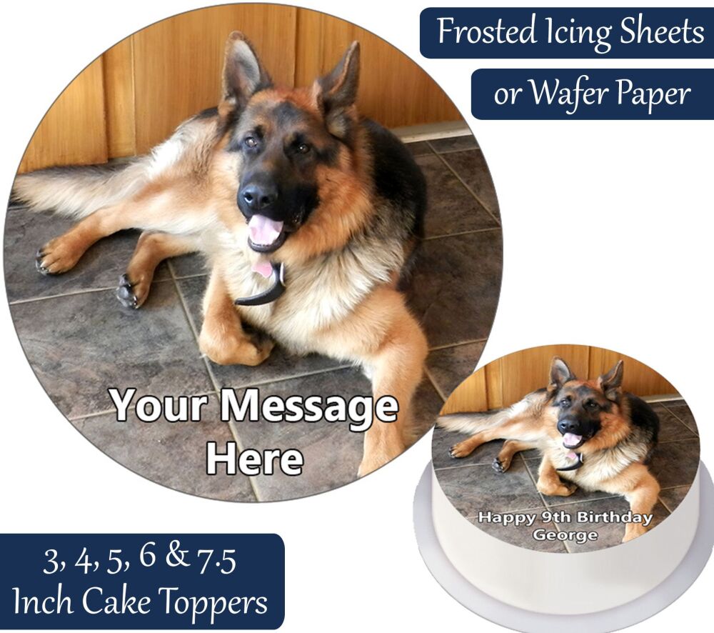 Dog German Shepherd Personalised Cake Topper