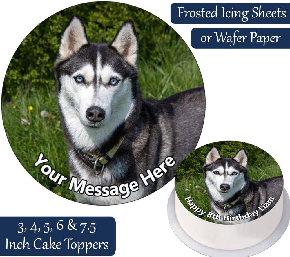 Dog Husky Personalised Cake Topper