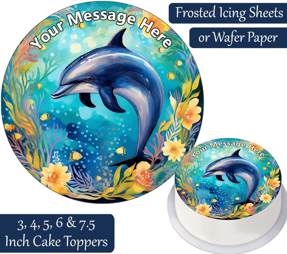 Dolphin Ocean Personalised Cake Topper