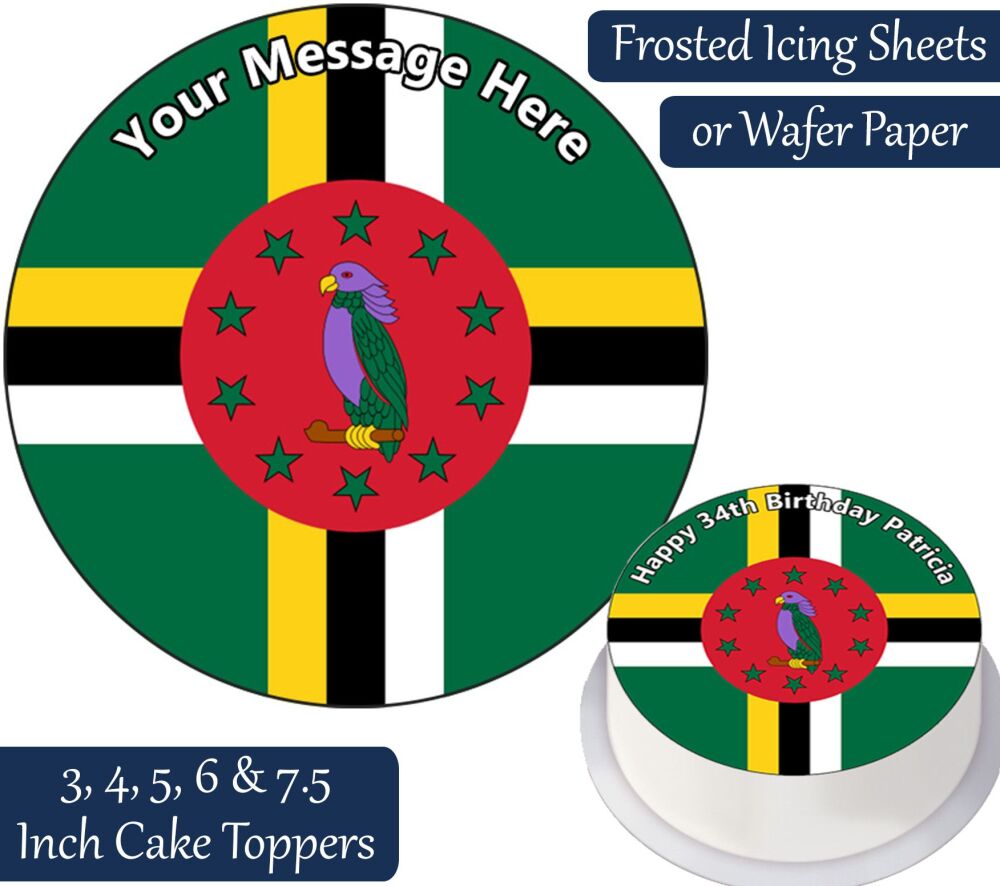 Dominica Flag Personalised Cake Topper