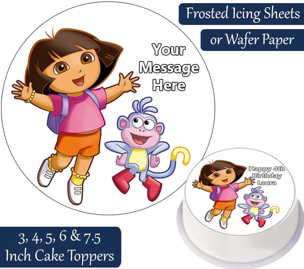Dora The Explorer Plain Personalised Cake Topper