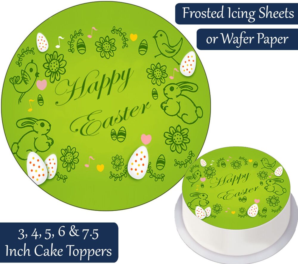 Easter Bunnies Personalised Cake Topper