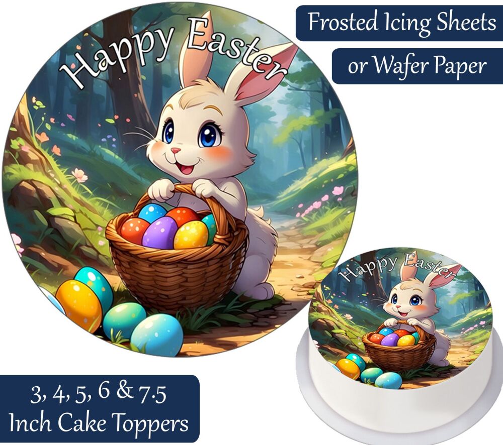 Easter Cartoon Bunny Personalised Cake Topper