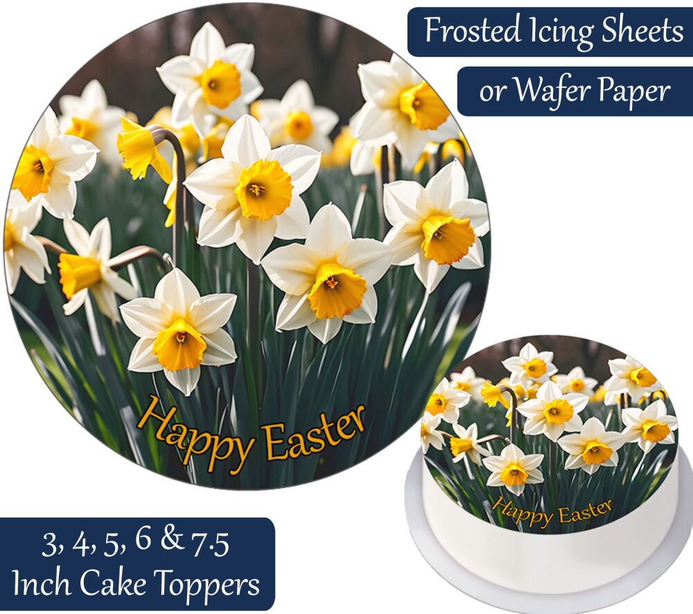 Easter Daffodils Personalised Cake Topper