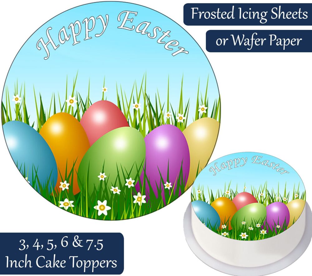 Easter Eggs Field Personalised Cake Topper