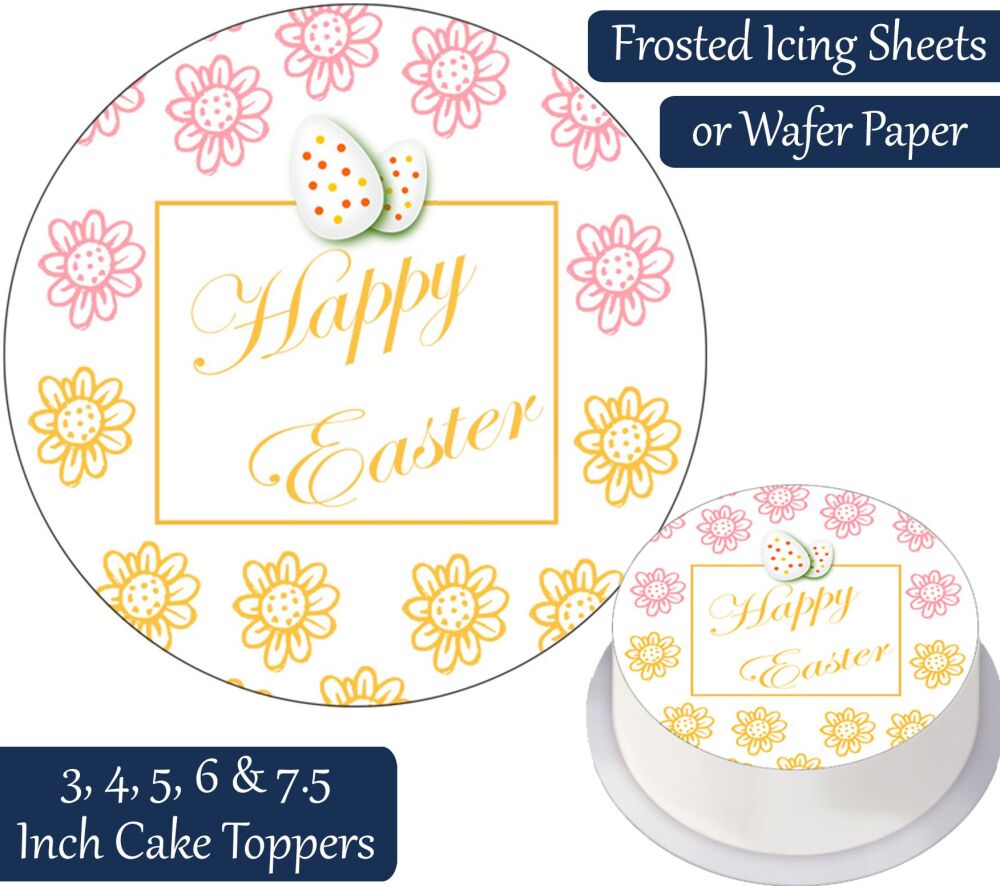 Easter Flowers Personalised Cake Topper