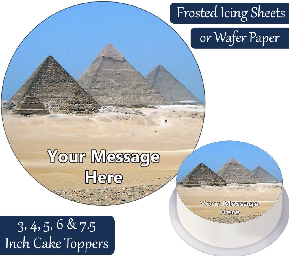 Egyptian Pyramids Personalised Cake Topper