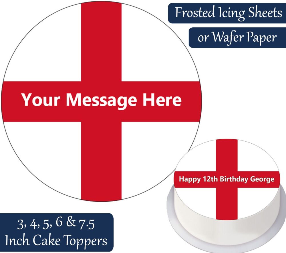 England Flag Personalised Cake Topper