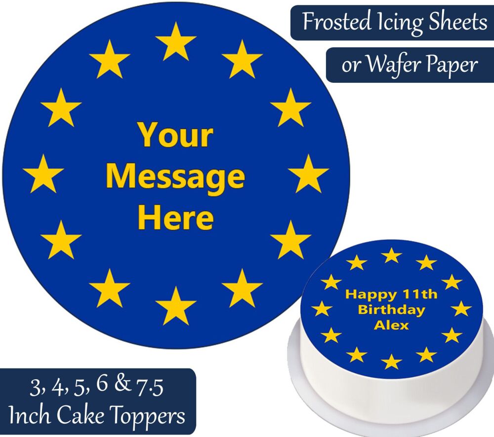 EU Flag Personalised Cake Topper