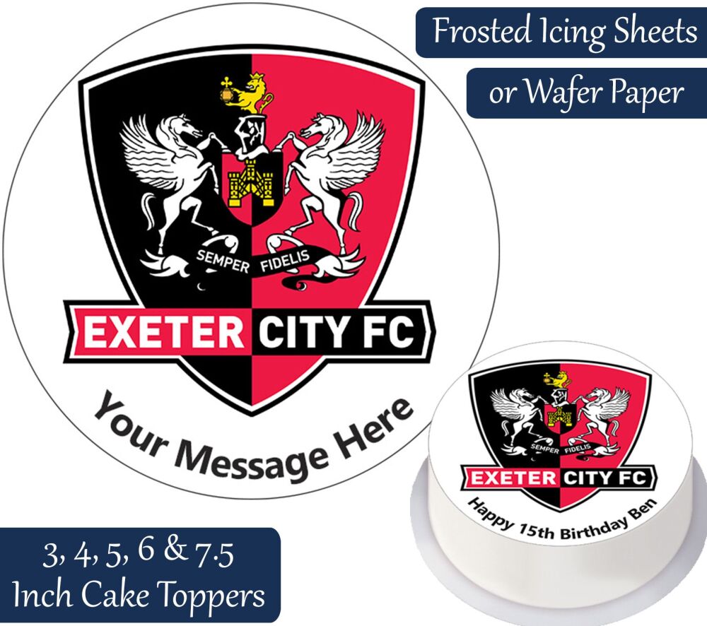Exeter City Football Personalised Cake Topper