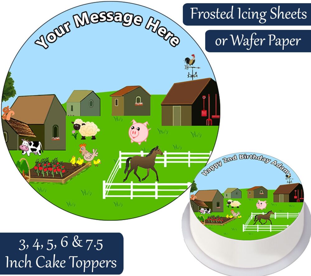 Farm Animals Personalised Cake Topper