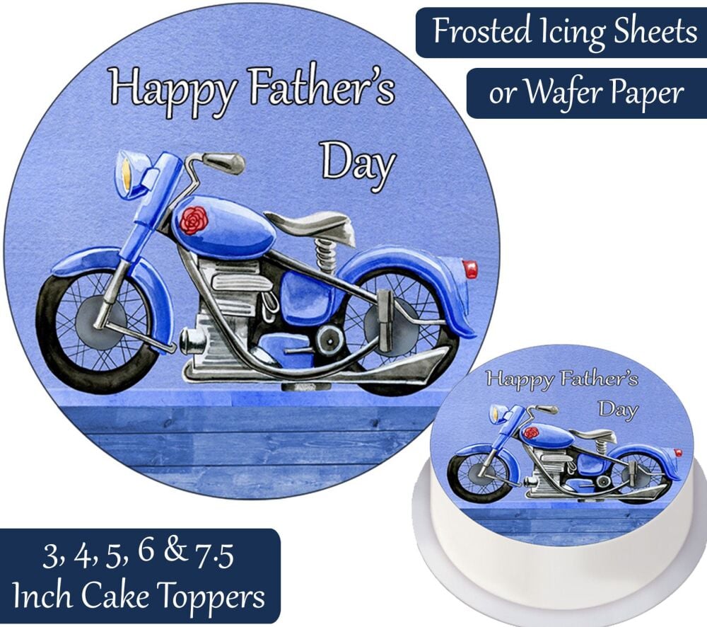Father's Day Motorcycle Personalised Cake Topper