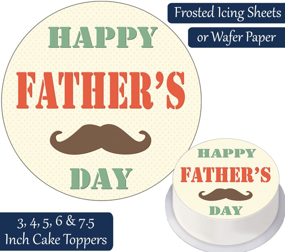 Father's Day Mustache Personalised Cake Topper
