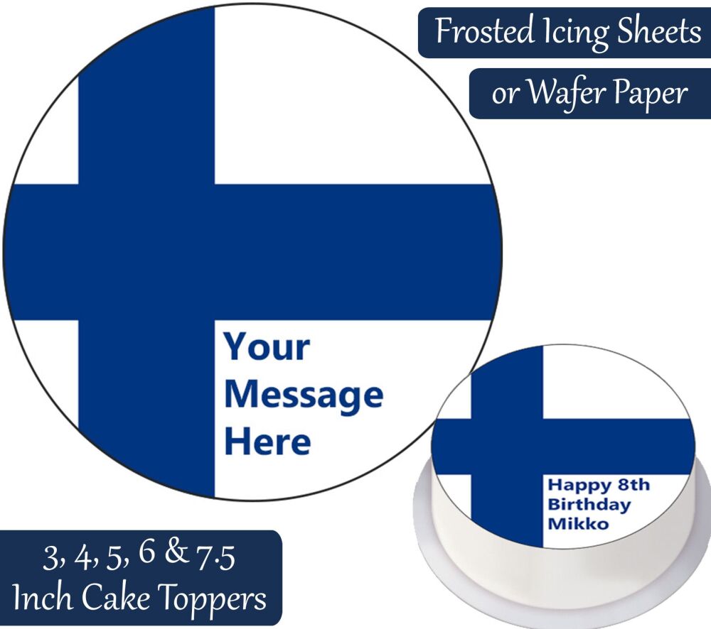 Finland Flag Personalised Cake Topper