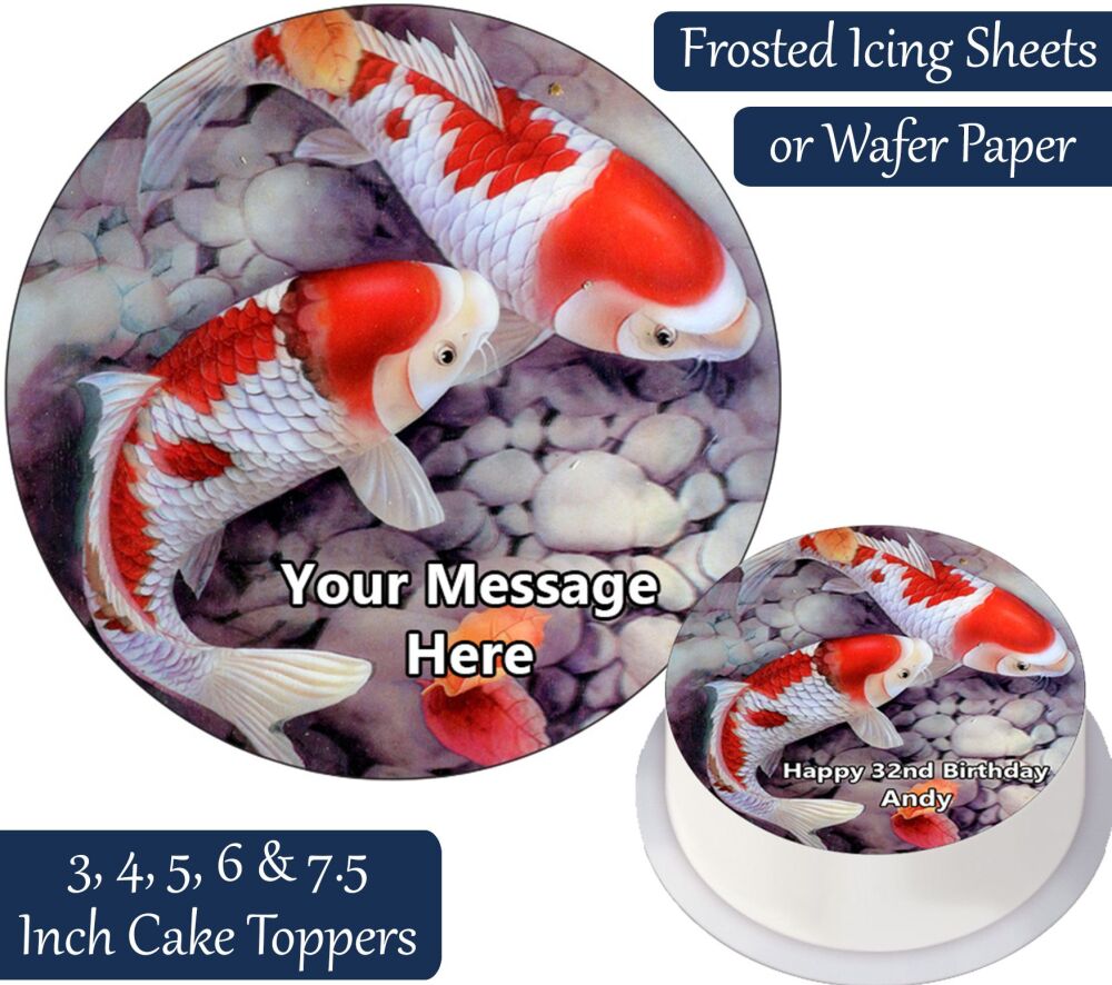 Fish Koi Personalised Cake Topper