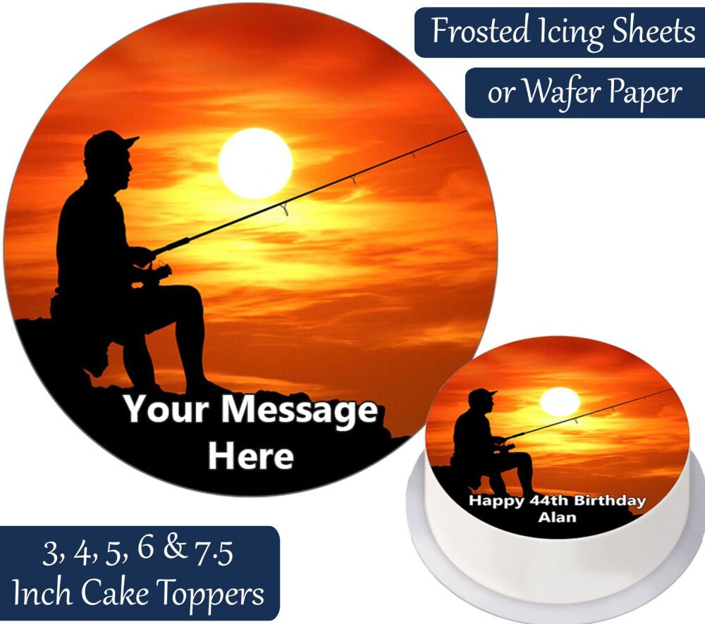 Fishing Sunset Personalised Cake Topper