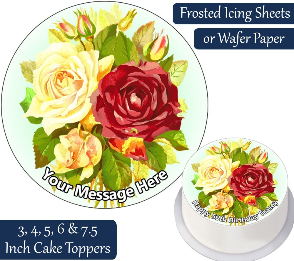 Flowers Personalised Cake Topper
