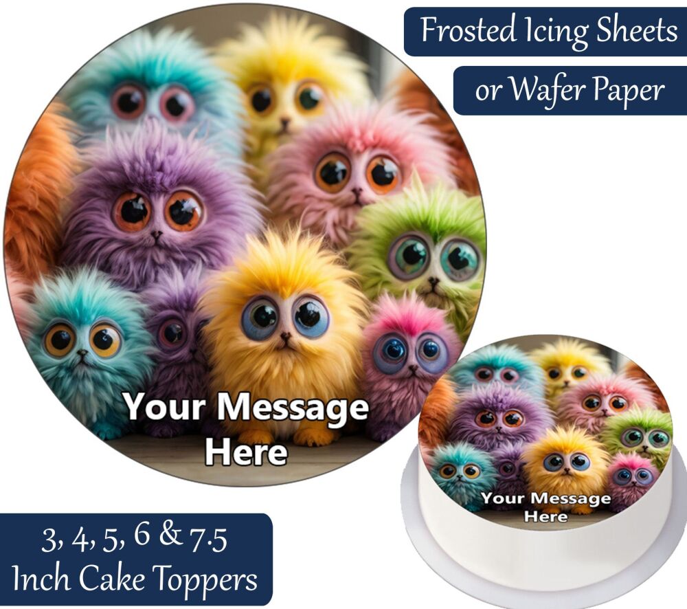 Fluffy Monsters Personalised Cake Topper