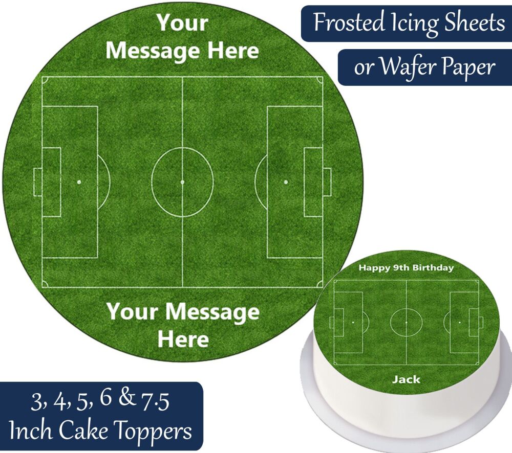 Football Pitch Personalised Cake Topper
