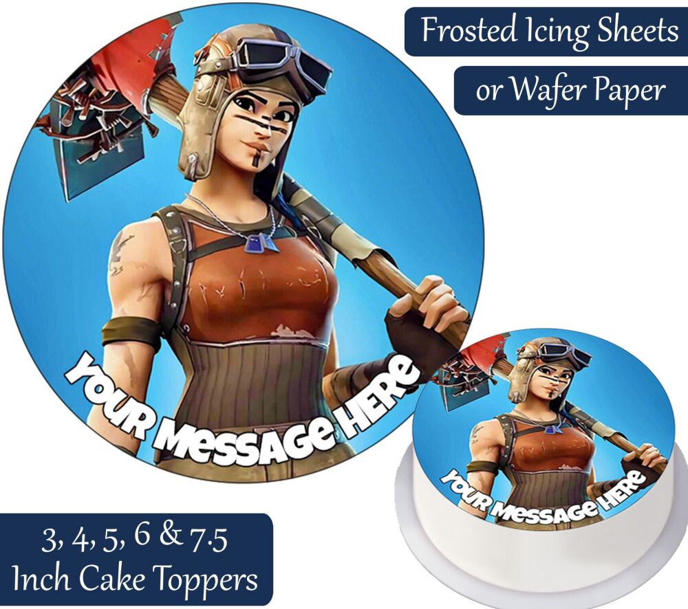 Fortnite Girl Personalised Cake Topper