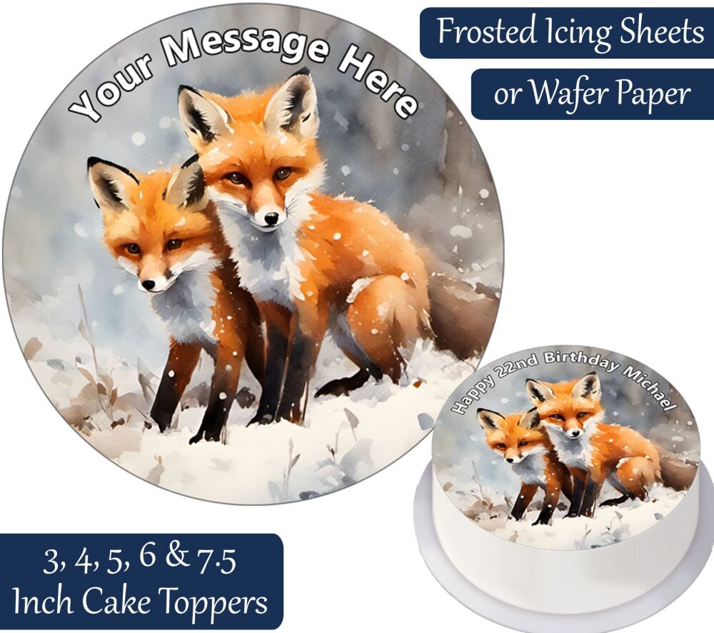 Fox Cartoon Personalised Cake Topper