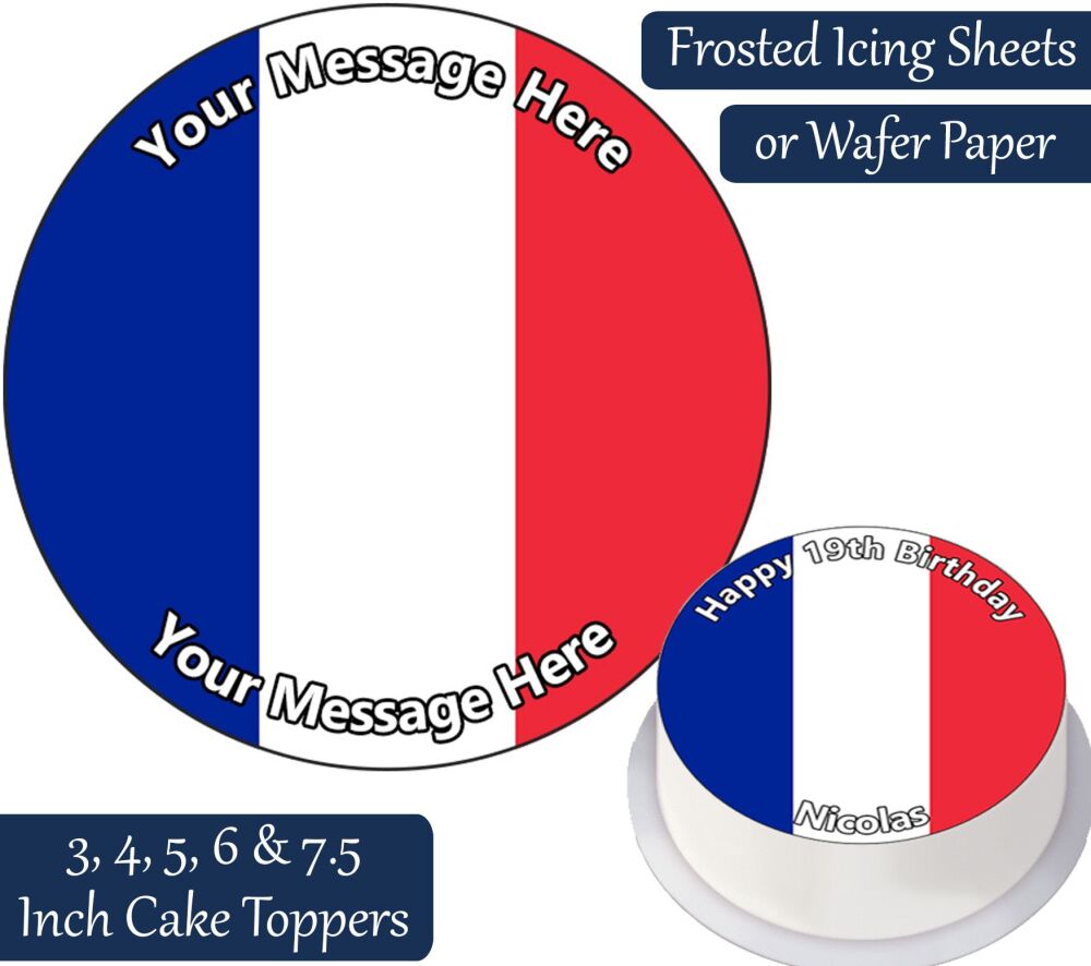 France Flag Personalised Cake Topper