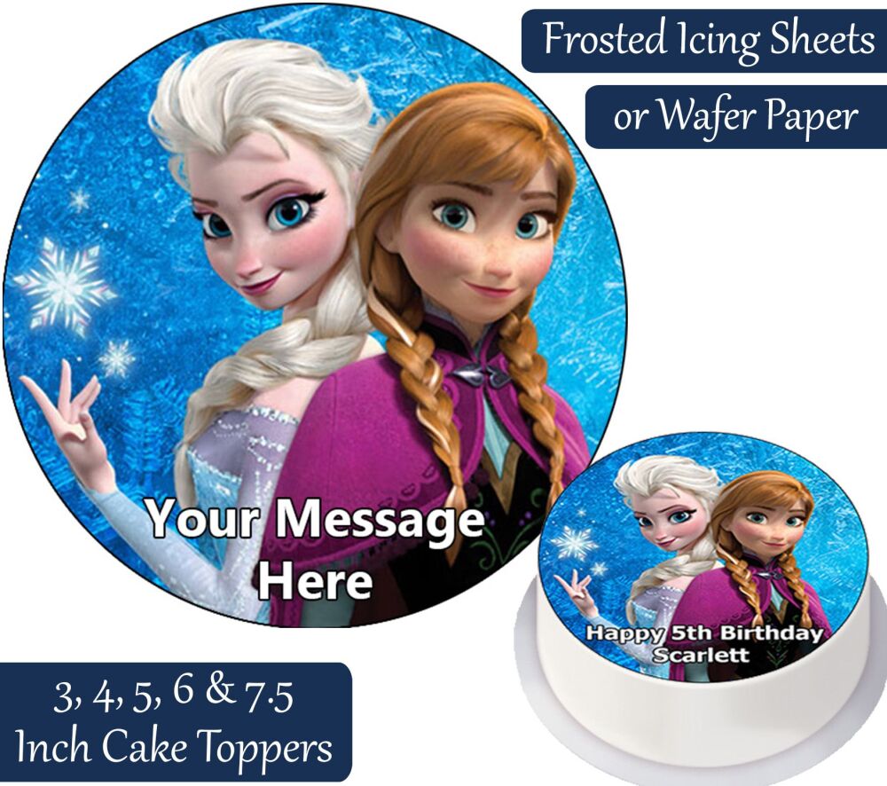 Frozen Elsa & Anna Personalised Cake Topper